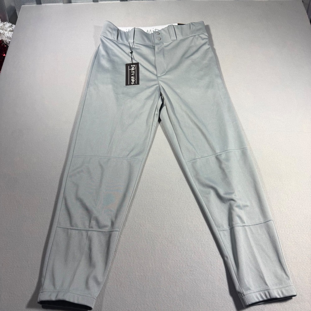 Dirty Mids Mens Baseball Pants Grey XL Tapered Reinforced Knee New With Tags